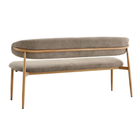Eetkamerbank Japandi Sora 160 cm Beige met walnoot onderstel