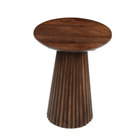 Donkerbruine ronde salontafel