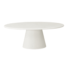 Ovale witte eettafel van microcement