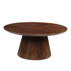 Donkerbruine ronde salontafel