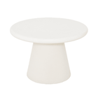 Ronde witte salontafel van microcement
