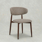 Taupe eetkamerstoel met walnoot kleur onderstel