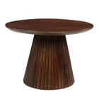 Donkerbruine ronde salontafel