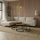 Beige hoekbank 4 zits