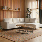 Beige hoekbank 4 zits