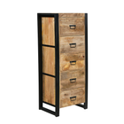 Mangohouten Dressoir Britt 55 cm 5 lades