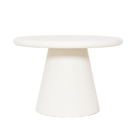 Ronde witte salontafel van microcement