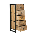 Mangohouten Dressoir Britt 55 cm 5 lades