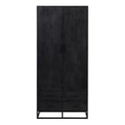 zwarte wandkast van mangohout met lades 90 cm breed