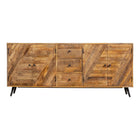dressoir van mangohout met schuin geplaatste latten 200 cm breed