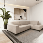 4-zits hoekbank beige