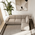 4-zits hoekbank beige