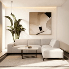 4-zits hoekbank beige
