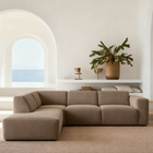 Hoekbank links taupe