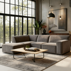Hoekbank links taupe