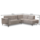 Beige hoekbank rechts afmetingen