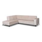 Beige hoekbank links 4 zits