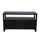 robuust dressoir zwart mangohout met deurtjes en lades 140 cm breed