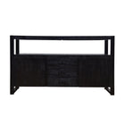 robuust dressoir zwart mangohout met deurtjes en lades 140 cm breed