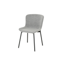 Eetkamerstoel Skagen Lichtgrijs Bouclé met zwart onderstel