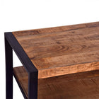 Eenvoudige salontafel van mangohout met dubbele laag 110 cm lang
