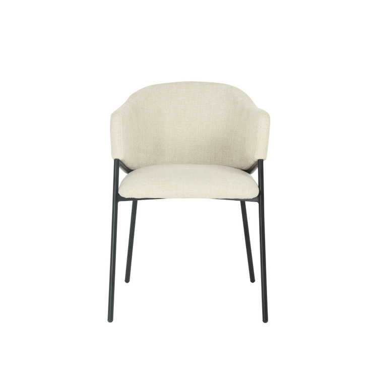 Eetkamerstoel Samsø Beige met zwart onderstel