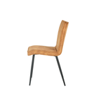 eetkamerstoel met hoge rug van cognac fluweel