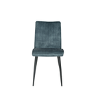 eetkamerstoel met hoge rug van donkerblauw fluweel