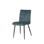 eetkamerstoel met hoge rug van donkerblauw fluweel