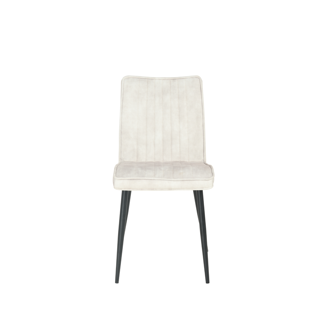 Eetkamerstoel Falster Lichtgrijs met zwart onderstel