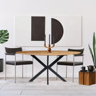 ovale eettafel met dun mangohouten blad 180 cm breed