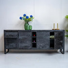 Mangohouten Dressoir 200 cm Zwart