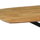eettafel deens ovaal met dun mangohouten blad en metalen spinpoot 240 cm breed