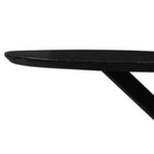 zwarte ovale eettafel met dun mangohouten blad 300 cm breed