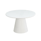 Ronde witte eettafel van microcement