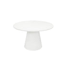 Ronde witte eettafel van microcement
