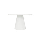 Ronde witte eettafel van microcement