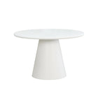 Ronde witte eettafel van microcement