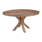 Lichtbruine ronde eettafel van mangohout