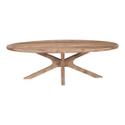 Lichtbruine ovale eettafel van mangohout