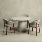 Witte ronde eettafel van MDF met witte poot