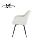 eetkamerstoel met armleuning beige boucle
