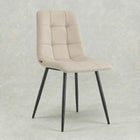 Beige eetkamerstoel met zwart onderstel