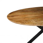 ovale eettafel met dun mangohouten blad 180 cm breed