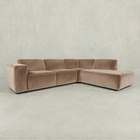 Taupe hoekbank 4 zits