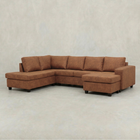 Cognac hoekbank 4 zits