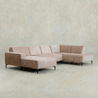 Beige hoekbank 5 zits