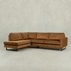 Cognac hoekbank 4 zits