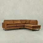 Cognac hoekbank 4 zits