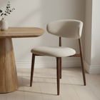 Walnoten eetkamerstoel Japandi beige